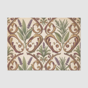 Papel De Seda Padrão de Rolo de Ouro Lavanda Alecrim