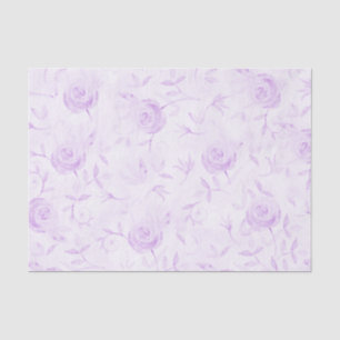 Papel De Seda Padrão de Rosa Roxa Floral Elegante