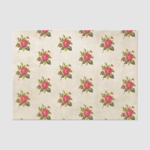 Papel De Seda Padrão de Rosa vermelha de vinheta no Artesanato d