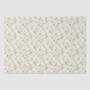 Papel De Seda Padrão de Rosas de algodão cor-de-rosa floral