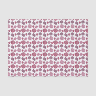 Papel De Seda Padrão de Rosas Rosa e Púrpura