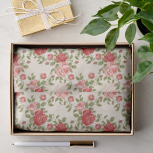 Papel De Seda Padrão de Rosas Vintage Shabby Chic