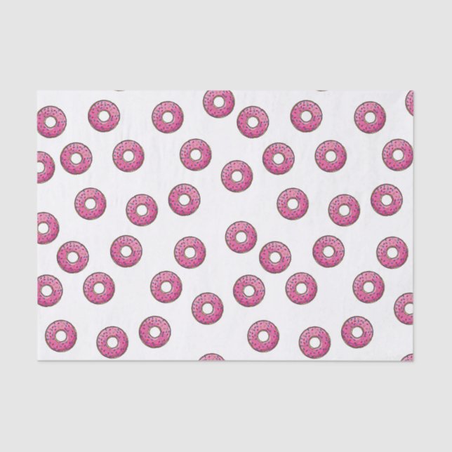 Papel De Seda Padrão de Rosquinha rosa (Frente )