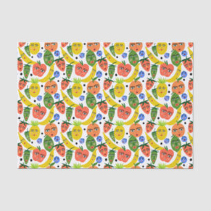 Papel De Seda Padrão De Salada De Fruta Engraçado Whimsical