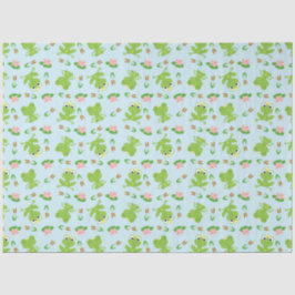 Papel De Seda Padrão de Sapos bonitos no azul brilhante