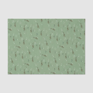 Papel De Seda Padrão de Saxofone Alto em Verde