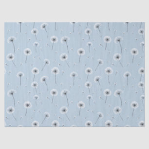 Papel De Seda Padrão de Semente de Dente-de-Leão Minimalista Azu