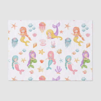 Papel De Seda Padrão de Sereia