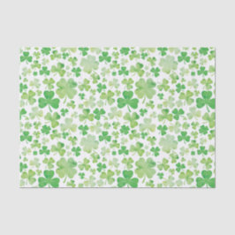 Papel De Seda Padrão de Shamrock de Aquarela Verde do Dia de São