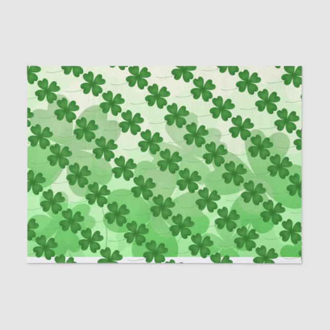 Papel De Seda Padrão de Shamrock Dia de São Patrício (Frente )