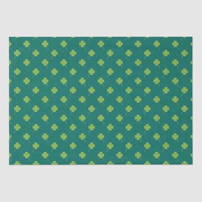 Papel De Seda Padrão de shamrock verde (Frente )