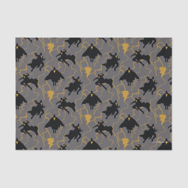 Papel De Seda Padrão de silhueta Black Adam Lightning (Frente )