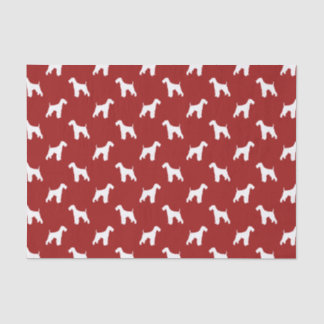 Papel De Seda Padrão de Silhuetas de Airedale Terrier