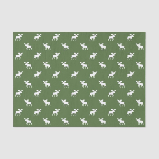 Papel De Seda Padrão de Silhuetas de Alces (Frente )