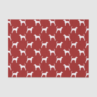 Papel De Seda Padrão de Silhuetas de American Foxhound