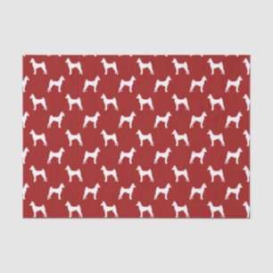 Papel De Seda Padrão de Silhuetas de Basenji Vermelho