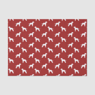 Papel De Seda Padrão de Silhuetas de Bedlington Terrier