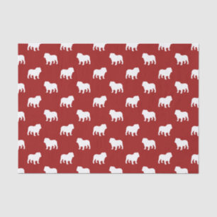 Papel De Seda Padrão de Silhuetas de Bulldog