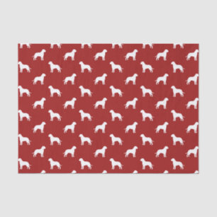 Papel De Seda Padrão de Silhuetas de Bullmastiff Vermelho