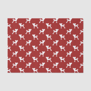 Papel De Seda Padrão de Silhuetas de Crista Chinesa Vermelho