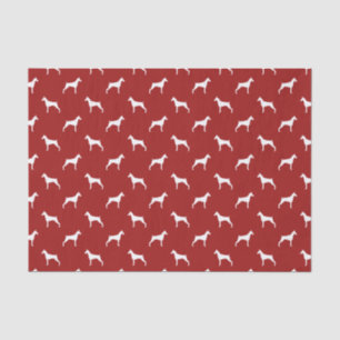 Papel De Seda Padrão de Silhuetas de Doberman Pinscher Vermelho