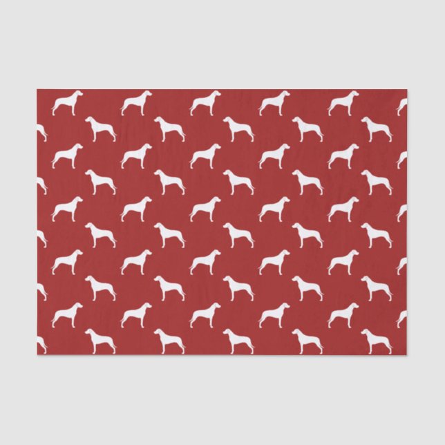 Papel De Seda Padrão de Silhuetas de Rhodesian Ridgeback Vermelh (Frente )