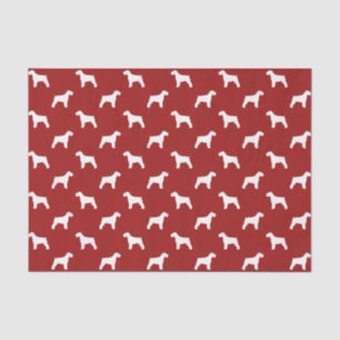 Papel De Seda Padrão de Silhuetas de Schnauzer Vermelho