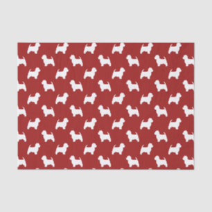Papel De Seda Padrão de Silhuetas de West Highland White Terrier