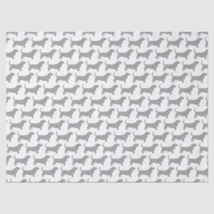 Papel De Seda Padrão de Silhuettes do Basset