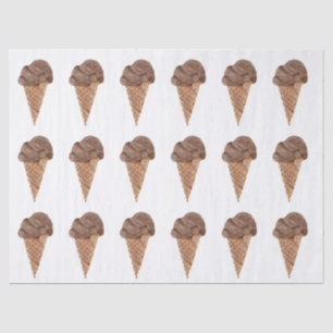 Papel De Seda Padrão de Sorvete de Chocolate Aquarela