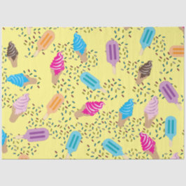 Papel De Seda Padrão de Sorvete de Verão Colorido