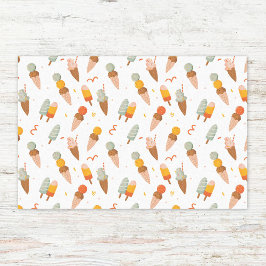 Papel De Seda Padrão de Sorvete de Verão Fofo