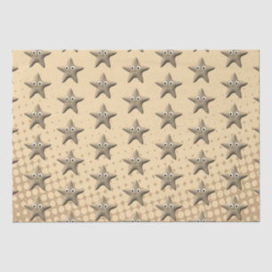 Papel De Seda Padrão de Starfish da Sépia