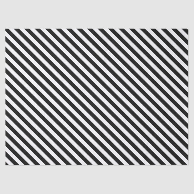 Papel De Seda Padrão de Stripes Negra e Branca (Frente )