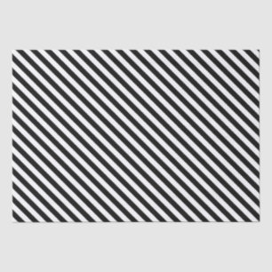Papel De Seda Padrão de Stripes Negra e Branca