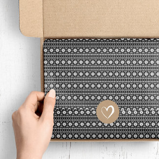 Papel De Seda Padrão de Suéter de Natal da Ilha Black Fair