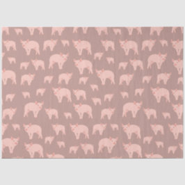 Papel De Seda Padrão de Suíno Cor-de-Rosa Bonita