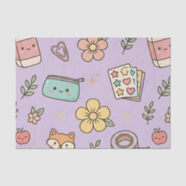 Papel De Seda Padrão de suprimentos escolares do professor roxo
