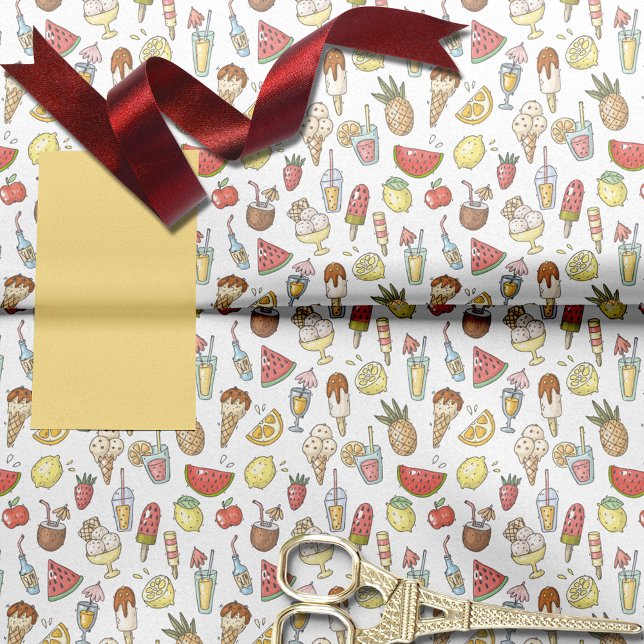 Papel De Seda Padrão de Sweets Tropicais de Verão (Criador carregado)