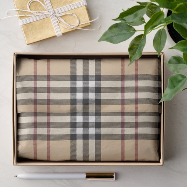 Papel De Seda Padrão de Tartan Escocês     (Presente)