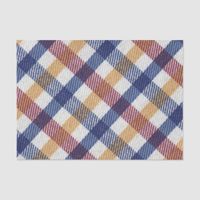 Papel De Seda Padrão de Tartan multicolorido (Frente )