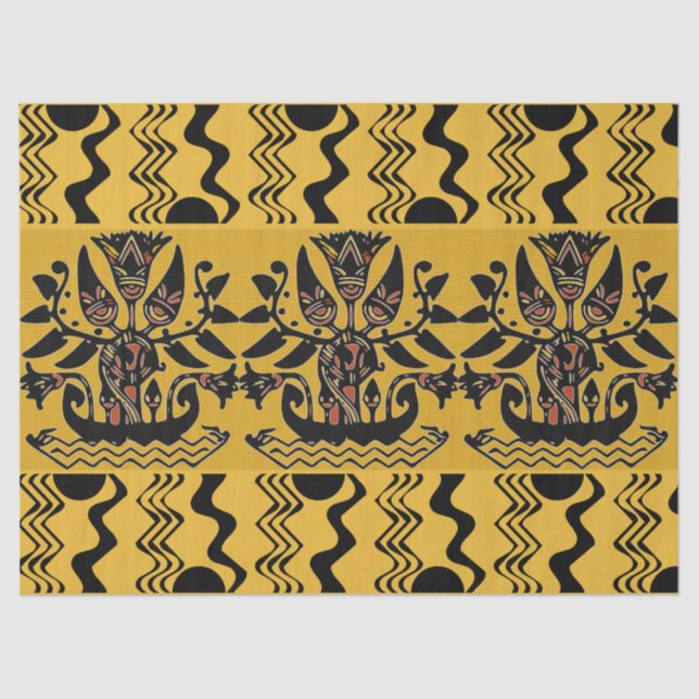 Papel De Seda Padrão de tatuagem étnica tribal (Frente )