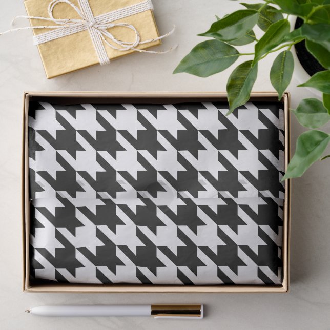 Papel De Seda Padrão de tecelagem clássico Houndstooth (Presente)