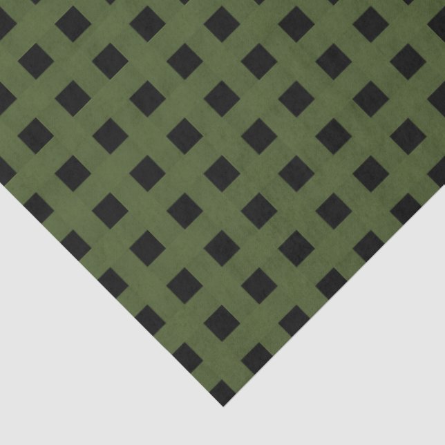 Papel De Seda Padrão de Tecido Preto Verde (Detalhes)