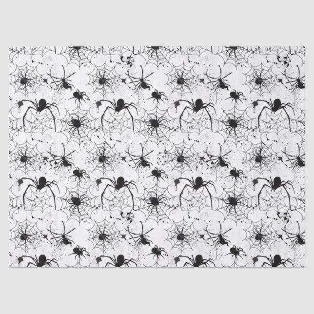 Papel De Seda Padrão de Teia de Aranha de Halloween (Frente )