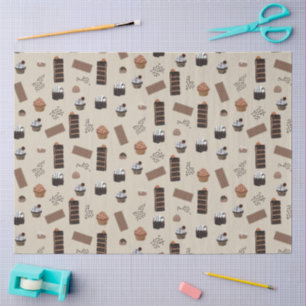 Papel De Seda Padrão de Tema de Chocolate