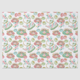 Papel De Seda Padrão de tempo do chá