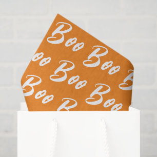 Papel De Seda Padrão de texto do livro branco e laranja do Hallo
