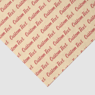 Papel De Seda Padrão de texto em letra cursiva vermelha e rosa e