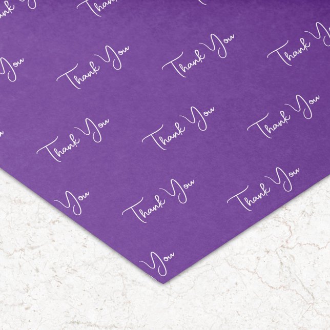 Papel De Seda Padrão de Texto Personalizado Obrigado Roxo (Criador carregado)